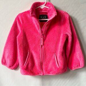 THE CHILDREN’S PLACE Girls Sherpa Zip Up Jacket - Bubblegum Pink - Size 2T